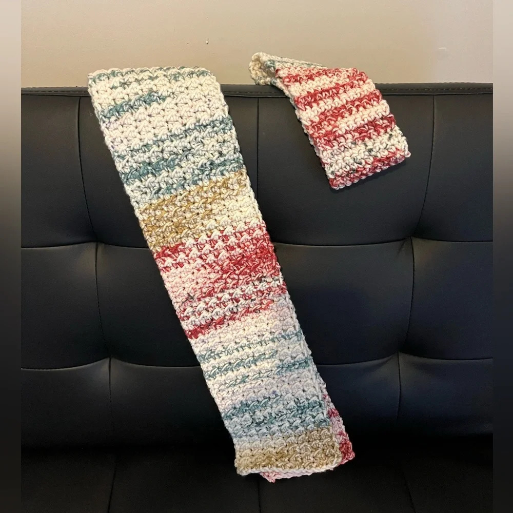 NWT Handmade, knitted, scarf and headband - Picture 2 of 3